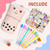 Primo Lines Bubble Tea Stationery Set, 61 PCS Kawaii School Supplies & Boba Pencil Case for Girls, with 8 Pens, 50 Stickers, Pop Up Pencil Bag Gift for Teens Primo Lines Bubble Tea Stationery Set, 61 PCS Kawaii School Supplies & Boba Pencil Case for Girls, with 8 Pens, 50 Stickers, Pop Up Pencil Bag Gift for Teens