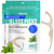 Dental Floss Picks (100pcs) - Flossers for Adults, Vegan Corn-Straw Handle, Superior Oral Care & Anti-Shred Thread, Dental Hygiene, Tooth Pick Sticks, Teeth & Gum Health (Mint, Double Thread)