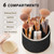 JOYOSWO Makeup Brush Holder with Lid, 360° Rotating Dustproof Makeup Brush Organizer, Large Capacity Clear Waterproof Makeup Organizer for Vanity (Black)