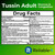 Reliable-1 Laboratories Tussin Adult Strength Mucus & Chest Congestion Relief (Natural Cherry Flavor) Guaifenesin Expectorant Alcohol and Sugar Free Decongestant Liquid to Clear Phlegm