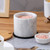 NHKRTE Marble Sugar Bowl with Lid & Spoon, Sugar Container 11oz,Sugar Dispenser Handcrafted from Natural Marble, Smooth Inside (light white grey)