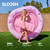 SLOOSH Inflatable Tanning Pool Lounger Float,72" x 65" Pool Floats Adult with Pillow,Luxury Fabric Large Suntan Tub Raft Floatie,Sunbathing Bed Lounge for Water Blow Up Kids Ball Pit Party Gifts,Pink