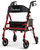 BlessReach Lightweight Foldable Rollator Walkers with Seat for Seniors, 350 lb Capacity, 5-Position Adjustable Height, Premium Hybrid Rolling Walker - Aluminum and Carbon Steel (Red)