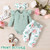GDTOGRT Baby Girl Clothes Infant Outfit Ruffle Sleeve Romper and Floral Pants with Headband Cute Baby Clothes for Girls 3-6 Months - Green