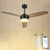YOUKAIN Ceiling Fan with Lights, 52 Inch Smart Ceiling Fan Remote & APP Control, Reversible Blades with Matte Black/Wooden Finish, Indoor/Outdoor Black Ceiling Fans for Living room, 52-YJ273-BK-SM