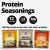 Proteinized Protein Seasoning Sample Pack - 12 Servings - 10g Protein Per Serving - Low Calorie - Bariatric Support - 1:1 Substitute for Other Seasoning - No Carbs - Bone Health - Muscle Recovery - Post Workout Fitness Nutrition - Edible Healthcare