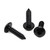Bykonh #14 x 3/4" Truss Head Wood Screws Self Tapping Screws, 18-8 (304) Stainless Steel, Black Finish, 25 PCS