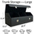 Wuatow Trunk Organizer for Car With Lid,Foldable Trunk Organizer for SUVs & Sedans,Multi-Functional Leather Storage Box- Black - Large