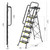 KINGRACK 6 Step Ladder with Tool Platform, Folding Step Stool with Handrails, Sturdy Steel Ladder with Wide Pedal, 800 LBS Portable Safety Ladder for Painting Home Outdoor Garage KINGRACK 6 Step Ladder with Tool Platform, Folding Step Stool with Handrails, Sturdy Steel Ladder with Wide Pedal, 800 LBS Portable Safety Ladder for Painting Home Outdoor Garage