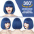 WERD Short Blue Bob Wig with Bangs,Straight Bob Blue Coraline Hair for Women, Dark Short Bangs Wig Synthetic Natural Looking for Party