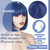 WERD Short Blue Bob Wig with Bangs,Straight Bob Blue Coraline Hair for Women, Dark Short Bangs Wig Synthetic Natural Looking for Party