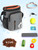 Gobeigo【8 Cup Dog Treat Pouch【3 Ways to Wear 】 Treat Bag for Training & Walking, Built-in Poop Bag Dispenser, Large Phone Friendly (Gray & Orange)