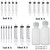 20 Pack Dispenser and 30ml+50ml Glue Bottle, 1ml, 3ml, 5ml, 10ml Glue Dispenser, 14ga, 16ga, 18ga, 20ga, 22ga, 25ga Dispensing Accessories and Caps, for Refilling