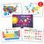 Simply Magic Discovery Set of 5 Educational Placemats for Kids - Kids Placemats Non Slip for Dining Table, Wipeable Reusable Plastic Learning Place Mats: USA, World Map, Periodic Table, Solar System