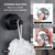 YOHOM Suction Cup Hooks Shower Towel Holder Stainless Steel Vacuum Bathroom Shower Hook Suction Towel Rack Kitchen Organizer for Bathrobe Loofah Matte Black 4Pcs