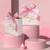 24Pack Small Thank You Party Favor Bags Treat Boxes with Rose Red Bow Ribbon, Pink Pattern Paper Gift Bags Bulk for Wedding Baby Shower Business Party Supplies