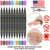 Jim&Gloria Body Art Tattoo Pen Dual Tip 10 Colors with GOLD SILVER Temporary Tattoo Markers Skin Pen Body Markers Skin Marker Face Paint Teen Girl Gifts Trendy Stuff Teenager and Adults