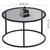 SAYGOER Round Coffee Table Glass Coffee Tables for Small Space Simple Modern Center Table for Living Room Home Office, Sofa Side Table with Metal Steel Frame, Easy Assembly, Gray Black