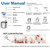 Homtyler Cat Water Fountain, Stainless Steel Inside Ultra-Quiet Pump, 2L/67oz Automatic Dog Dispenser Water Bowl, Multiple Pets Water Fountain