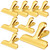 Funfery Gold Chip Clips Bag Clips Large Stainless Steel Clip for Food Storage,Air Tight Seal Chip Bag Clip 3 Inch Strong Food Clipp for Snack,Chips,Kitchen Decor,Home&Office Paper Heavy Duty-8 Pack