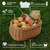 Creative Home Picnic Wicker Storage Basket with Handles | 45 x 32 x 34 cm (+/- 1 cm) | Natural Brown | Hand Woven | Versatile and Durable