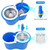 Spin Mop Bucket System, 360 Spin Floor Cleaning Mop Bucket with 3 Microfiber Replacement Head Refills Telescoping Handle for House Cleaning