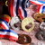 Honeydak Medal Shaped Flat Bottle Opener Winner Award Metal Wine Beer Opener Gold Silver Copper Medal Trophy Opener with Neck Ribbon for Bar Bartender Men Kitchen Restaurant Party(18 Pieces)