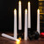 FREEPOWER Set of 6 Flameless Window Taper Candles with 6PCS Black Base, Battery Operated FlickeringTaper Candle with Remote and 4H/6H Timer,for Christmas Home Wedding Decor..