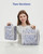 Narwey Small Hanging Toiletry Bag Women Travel Makeup Bag Organizer Toiletries Bag for Travel Size Essentials Accessories Cosmetics (Medium, Blue Leaf)