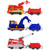 Mighty Express, 3-Pack Push and Go Toy Trains Freight Nate, Mechanic Milo and Rescue Red with Cargo Cars,Multicolor