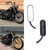 DREAMIZER Motorcycle Mirrors for Handlebars - Universal 8MM 10MM Side Mirror for Street Bike Bobber Cafe Racer Touring Cruiser (Oval-Black)