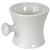 White Ceramic Shaving Mug Apothecary Style with Knob Handle