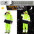 sesafety Hi Vis Rain Jacket, Rain Suits for Men Waterproof withBlack Bottom, Rain Coats for Men Interior Mesh, Class 3 HighVisibility Rain Gear,Removable Hood