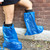 Large Thicker Boot And Shoe Covers Disposable Non-Slip 50 Pack (25 Pairs) Waterproof Durable Reusable Rain, Outdoor Indoors Overshoes, Fit Up To Men's 14, Blue, 20 Tall, Horlon