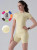 Two-Piece Set Women's Solid Round Neck Tee & High Waist Biker Shorts Tracksuit Set, Casual Sportswear for Indoor Outdoor Wear Sweatsuit Set, Sporty Style Outfits