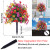 Artificial Flowers for Outdoor Indoor Garden Home Decoration, Plastic Faux Flowers, Faux Flower Daisy with Eucalyptus Leaves Fake Plants Greenery Boxwood Porch Patio