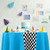 Oudain 3 Pcs Cars Birthday Party Supplies Racing Party Decorations Round Racing Tablecloth Checkered Flag Table Covers Road Plastic Table Cloth, 1950s Disco Dancing Party Tablecloth (Light Blue)