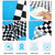 Oudain 3 Pcs Cars Birthday Party Supplies Racing Party Decorations Round Racing Tablecloth Checkered Flag Table Covers Road Plastic Table Cloth, 1950s Disco Dancing Party Tablecloth (Light Blue)