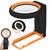 KIBTOY Magnifying Glass with Light and Stand, Foldable Handheld Magnifying Lenses 18 LED Illuminated Lighted Magnifier for Seniors Reading, Close Work, Coins, Jewelry Black