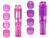 Finever Small Mini Massager Portable Pen for Body Face, Neck, Head,Back Massage with 4 Heads (Pink and Purple)