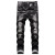 Blue jeans, straight men's jeans, washed and faded street vintage trend casual double knee pants Fathersdaygift Denim Menswear Trouser Streetwear Pocket baggy jeans for men birthday outfit