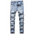 Blue jeans, straight men's jeans, washed and faded street vintage trend casual double knee pants Fathersdaygift Denim Menswear Trouser Streetwear Pocket baggy jeans for men birthday outfit