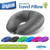 Cloudz Dual Comfort Microbead Airplane Travel Neck Pillow. Super Soft Cozy Plush Fabric on One Side, Cool Relaxing Spandex on The Other! Customize Your Comfort and Support at Home or On The Go! Grey