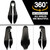 COSPLAZA Cosplay Wig Long Straight Flat Bang Synthetic Wig Anime Black Hair