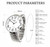 Blekon Collections Silver Super Large White Face Case Size 43mm EXTRA LARGE Stretch Band Japanese Movement PC21J Fashion Watch