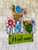 Hanna's Handiworks Welcome Metal Flowers Bugs Sign Wreath for Wall Front Door Fence Display Home Office Multicolor Rustic Decor 17inch x 16inch (Multicolor Flowers & Butterfly)