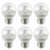 Sunlite G16 LED Dimmable Decorative Globe Vanity Light Bulbs, Clear, 7W (60W Equiv.), 500 Lumens, Medium E26 Base, Mirror Lights for Bedroom and Bathroom, 120V, ETL Listed, 3000K Warm White, 6 Pack
