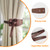 Leather Curtain Tie Backs, 4 Piece Minimalist Leather Drapery Tiebacks, Window Treatment Holdbacks, Vintage Style Curtain Tie Backs Curtain Buckle (Coffee)
