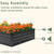 DIIYIV 2PCS 12x2x1FT Galvanized Raised Garden Bed Kit,Vegetable Boxes-Rectangle Metal Flower Box,Large Planter Raised Beds Outdoor Garden for Planting,Fruit,Herb-Black