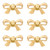 Indian Shelf Solid Brass Gold Bow Drawer Knobs (6 Pack) - Premium Coquette Dresser Pulls for Nursery & Cabinets - Secure Anti-Spin Design